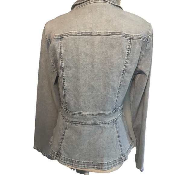 NWT Skinnygirl Peplum Denim Jacket-Chambray Western Cowgirl Chic Size S - Picture 3 of 9